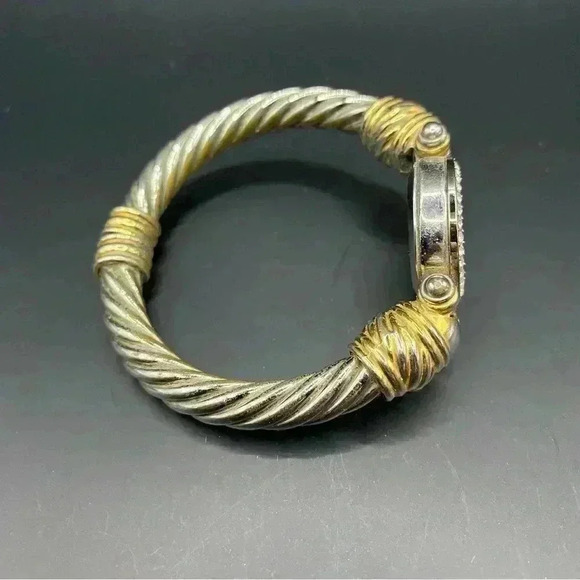 PEUGEOT Women Wristwatch Gold-tone Crystal Stainless Steel Back Bangle Bracelet - Picture 3 of 10